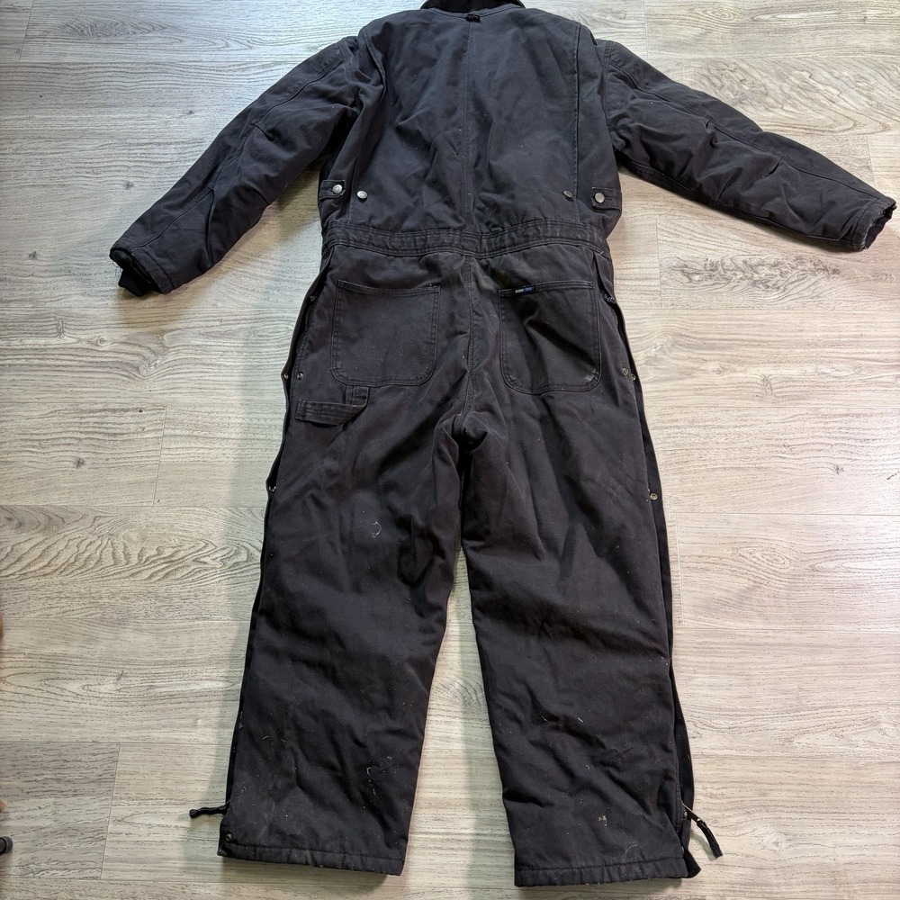 Walls Workwear Insulated Coveralls Black Sz  Large Short Chest 42-44 Quilt Lined - Picture 12 of 14